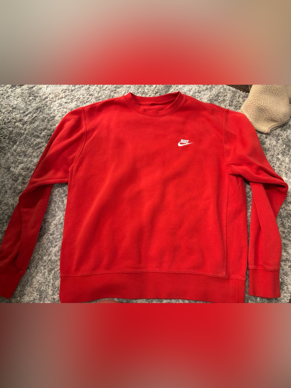 Nike Men's Bright Red Crewneck Sweatshirt